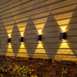 Solar Wall Light Outdoor Waterproof Up-Down Lighting LED Lamp Solar Wall Washing Lights for Courtyard Garden Street Decoration